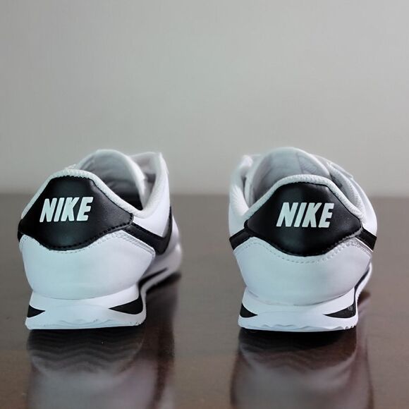 Nike Cortez Leather White Black Kids Sportswear Shoes Sneakers Size 3 Y 3Y New - Picture 10 of 16